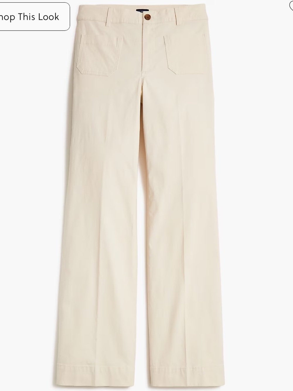 J. Crew Lizzie Pant in Cream Wide-Leg Trousers Pockets Size 35 NWT